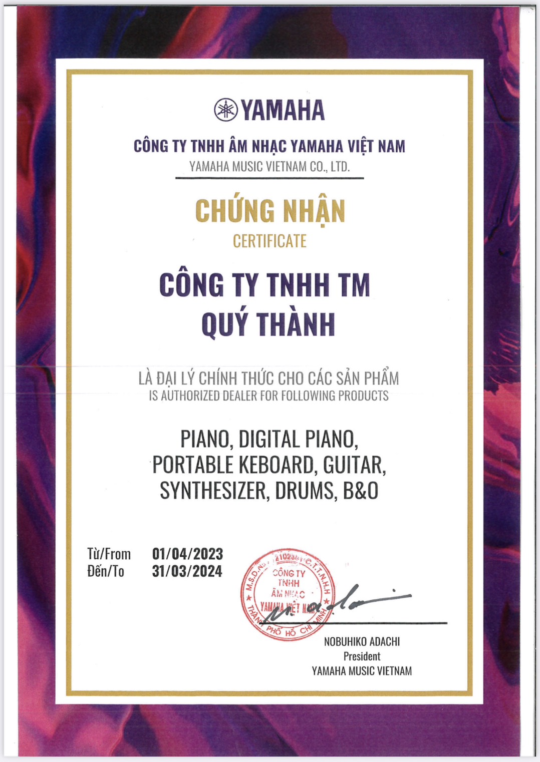 Tiêu Đề Chứng Nhận 4